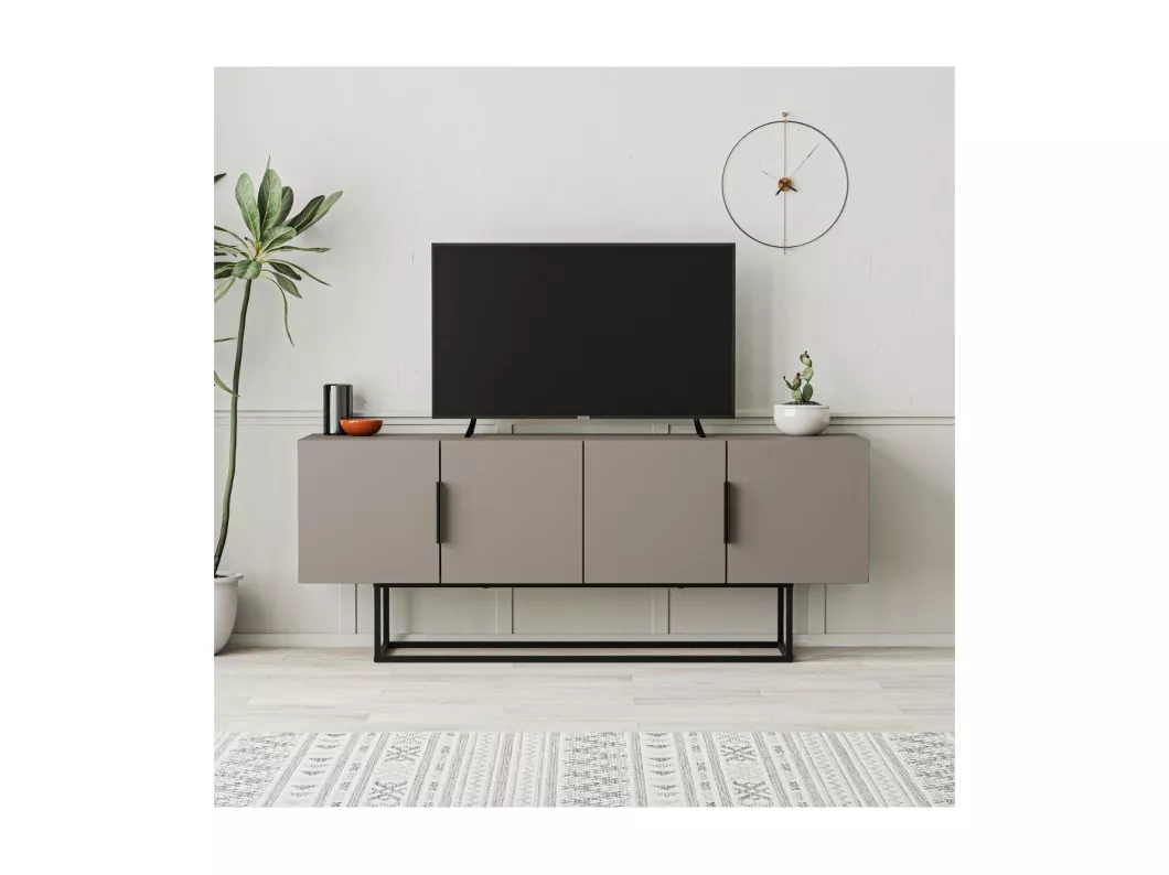 Kauf Unique TV-Schrank mit 4 Türen und Metallbeinen L140 cm - Titan