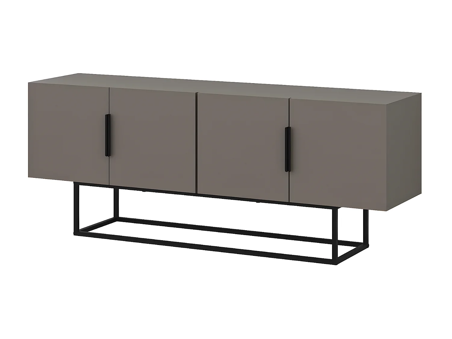 Meuble TV 4 Portes et Pieds en Métal L140 cm - Titan