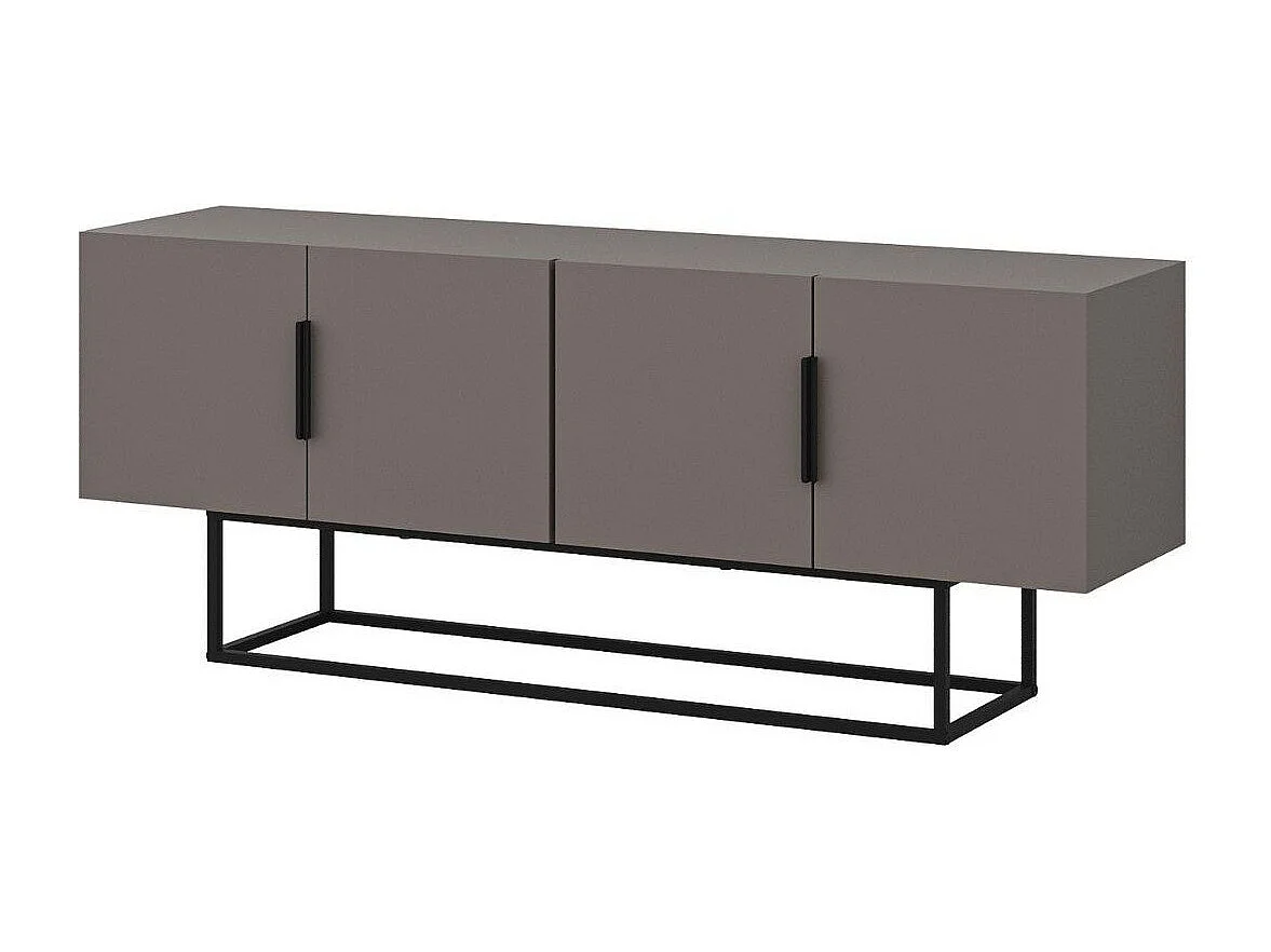 4-drzwiowy stojak TV z metalowymi nogami, L140 cm - Titan