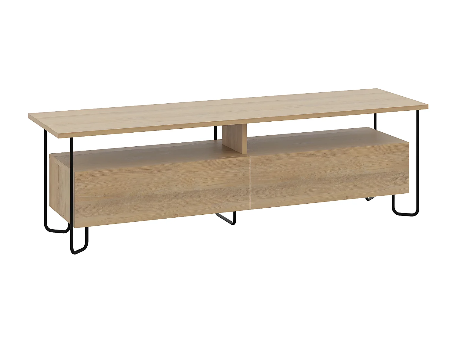 Meuble TV 2 portes avec pieds en métal L150 cm - DILLY