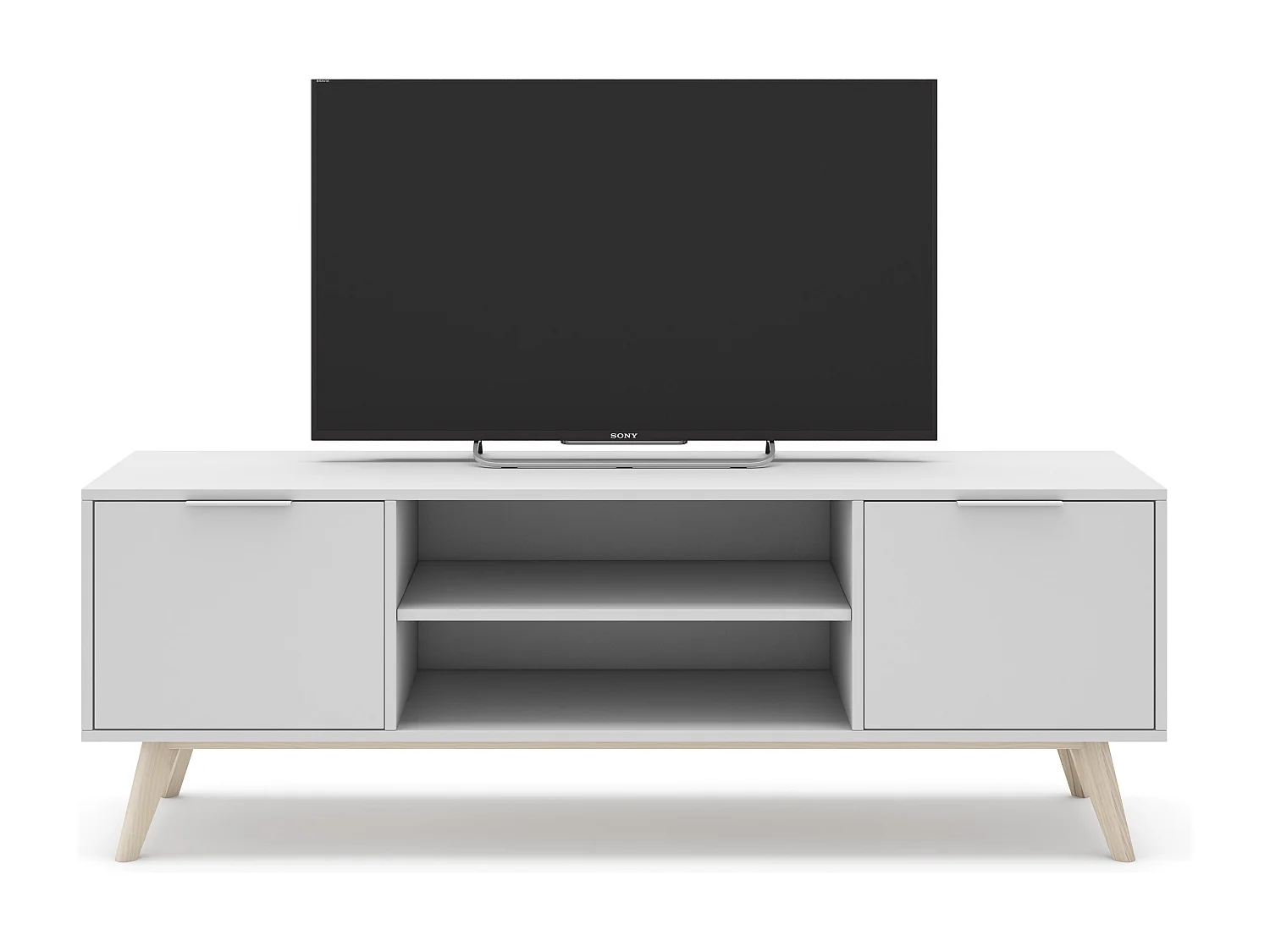 Meuble TV 2 Portes 2 Niches L140 cm - Campus