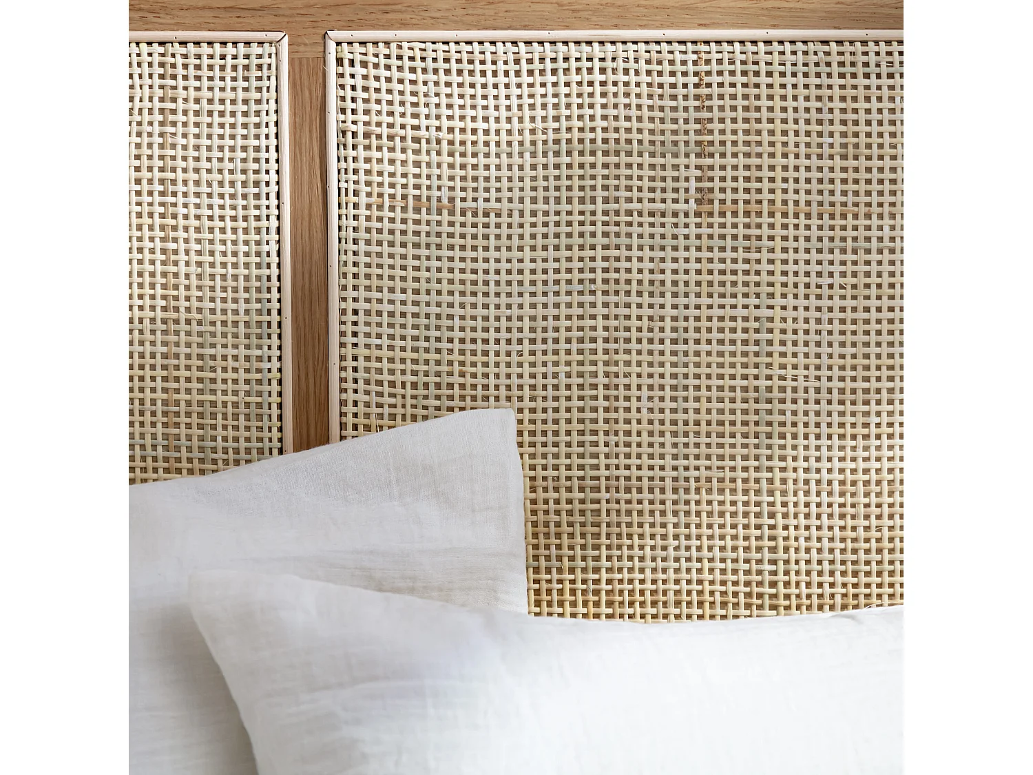 Tête de lit cannage 160cm en chêne massif - Terre de Nuit