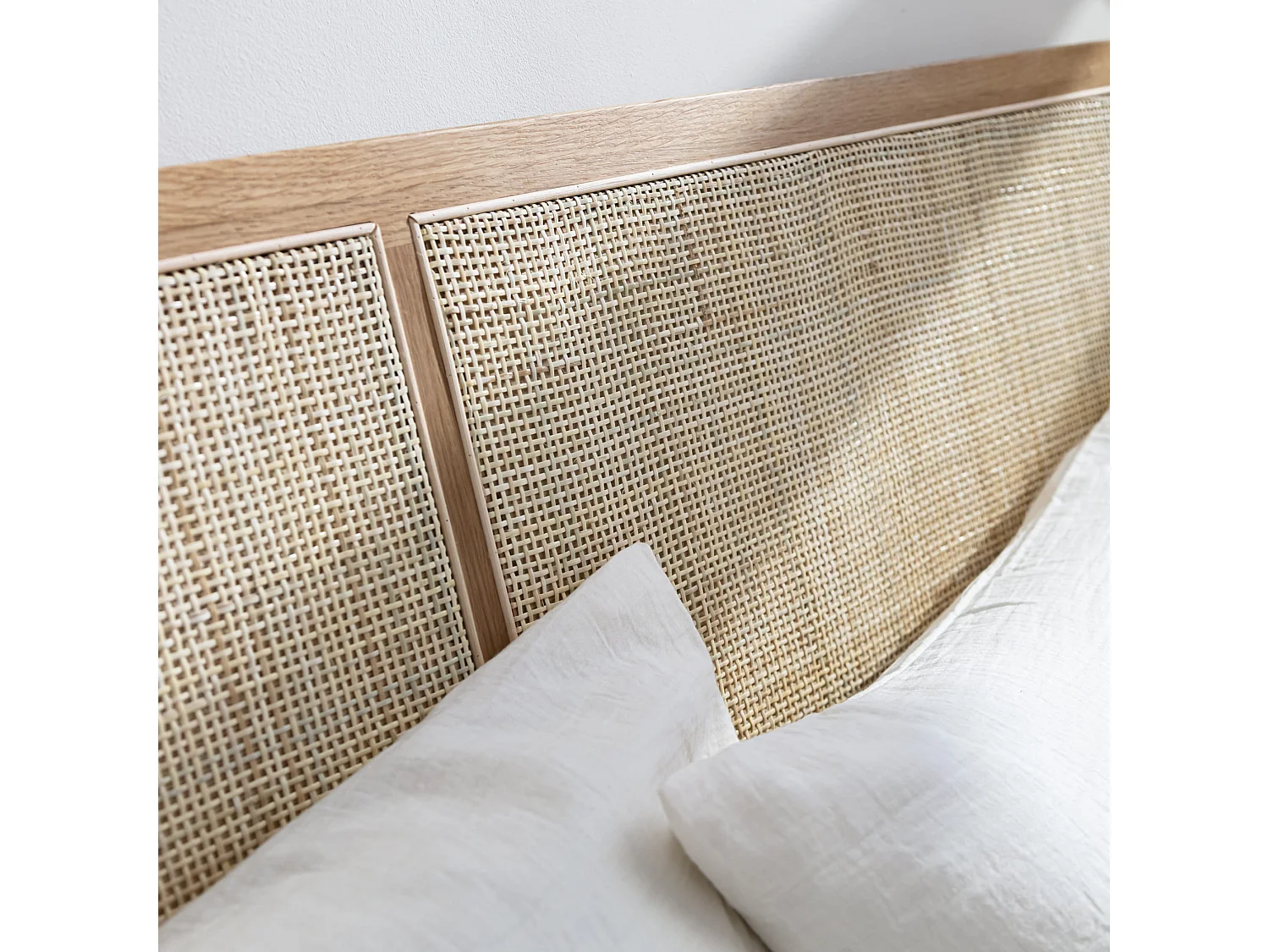 Tête de lit cannage 160cm en chêne massif - Terre de Nuit