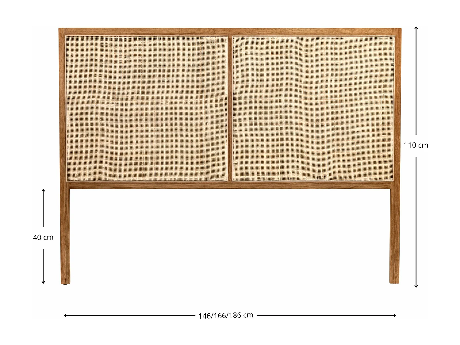 Tête de lit cannage 160cm en chêne massif - Terre de Nuit