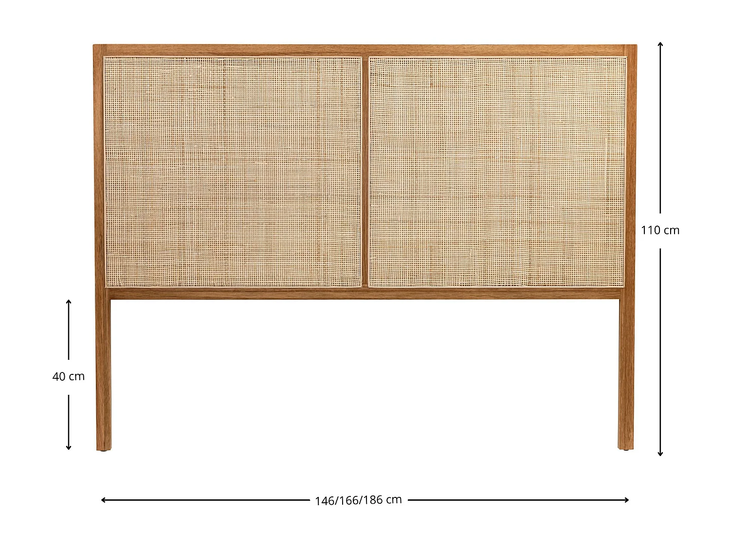 Tête de lit cannage 160cm en chêne massif - Terre de Nuit