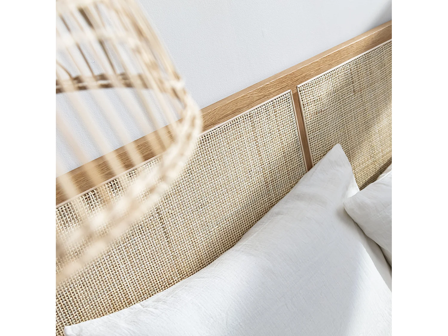 Tête de lit cannage 160cm en chêne massif - Terre de Nuit