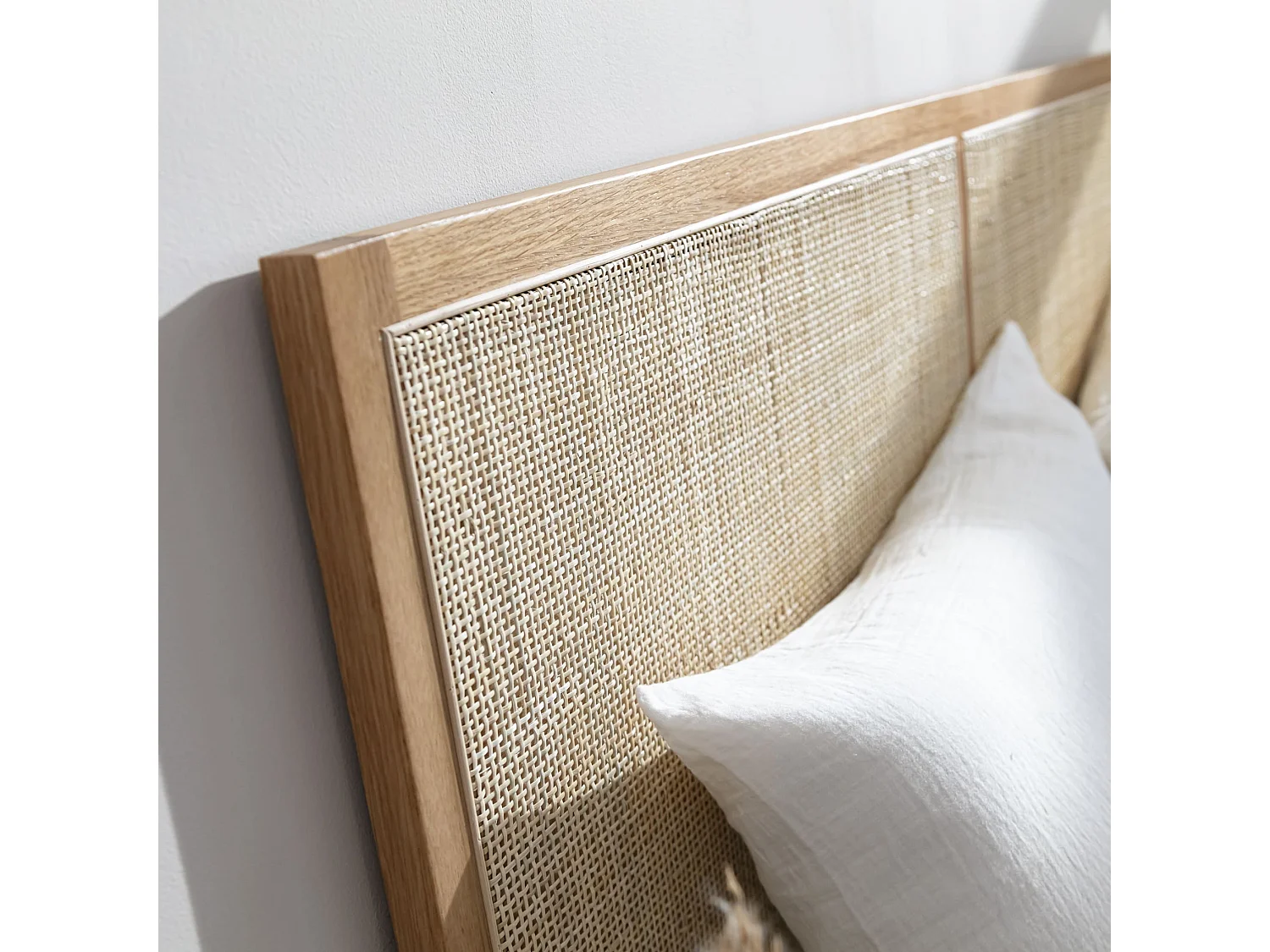 Tête de lit cannage 140cm en chêne massif - Terre de Nuit