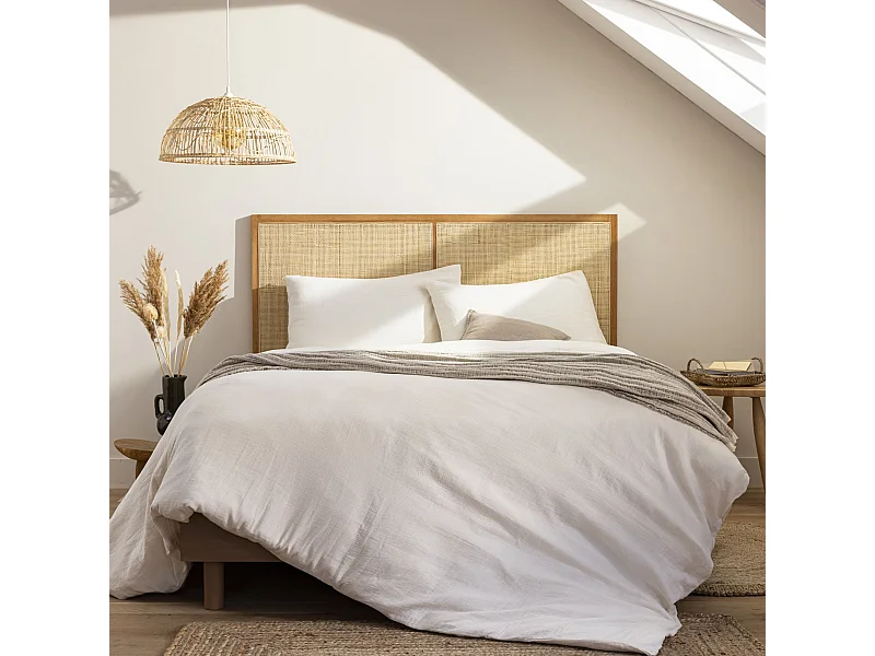 Tête de lit cannage 140cm en chêne massif - Terre de Nuit