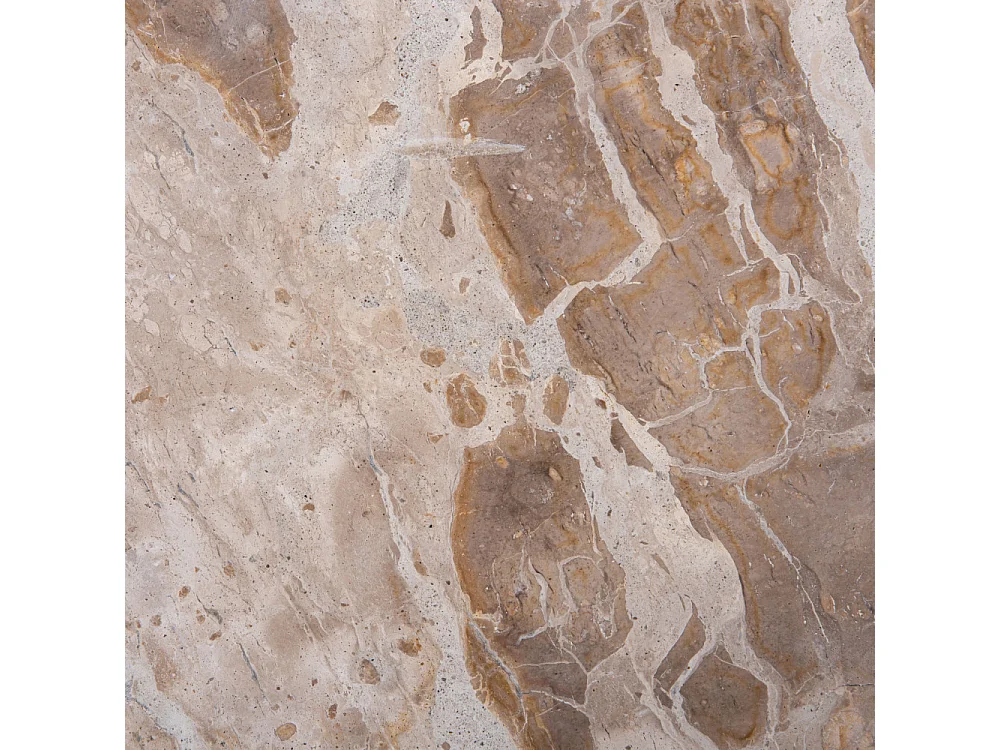 Force - Table d’appoint en bois et marbre ø40cm - Brun