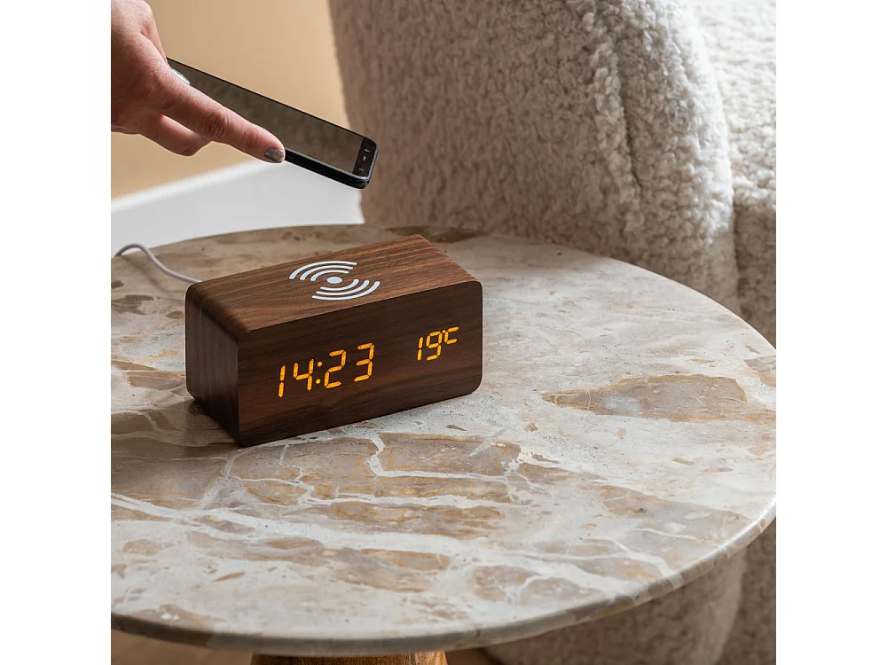 Force - Table d’appoint en bois et marbre ø40cm - Brun