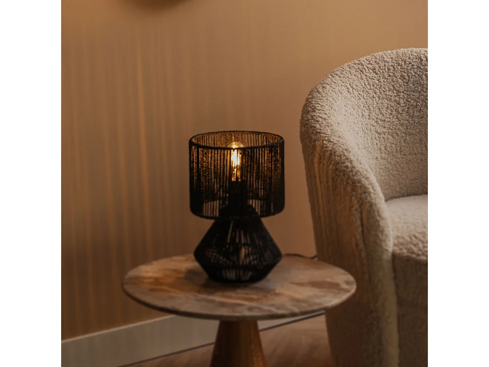 Force - Table d’appoint en bois et marbre ø40cm - Brun