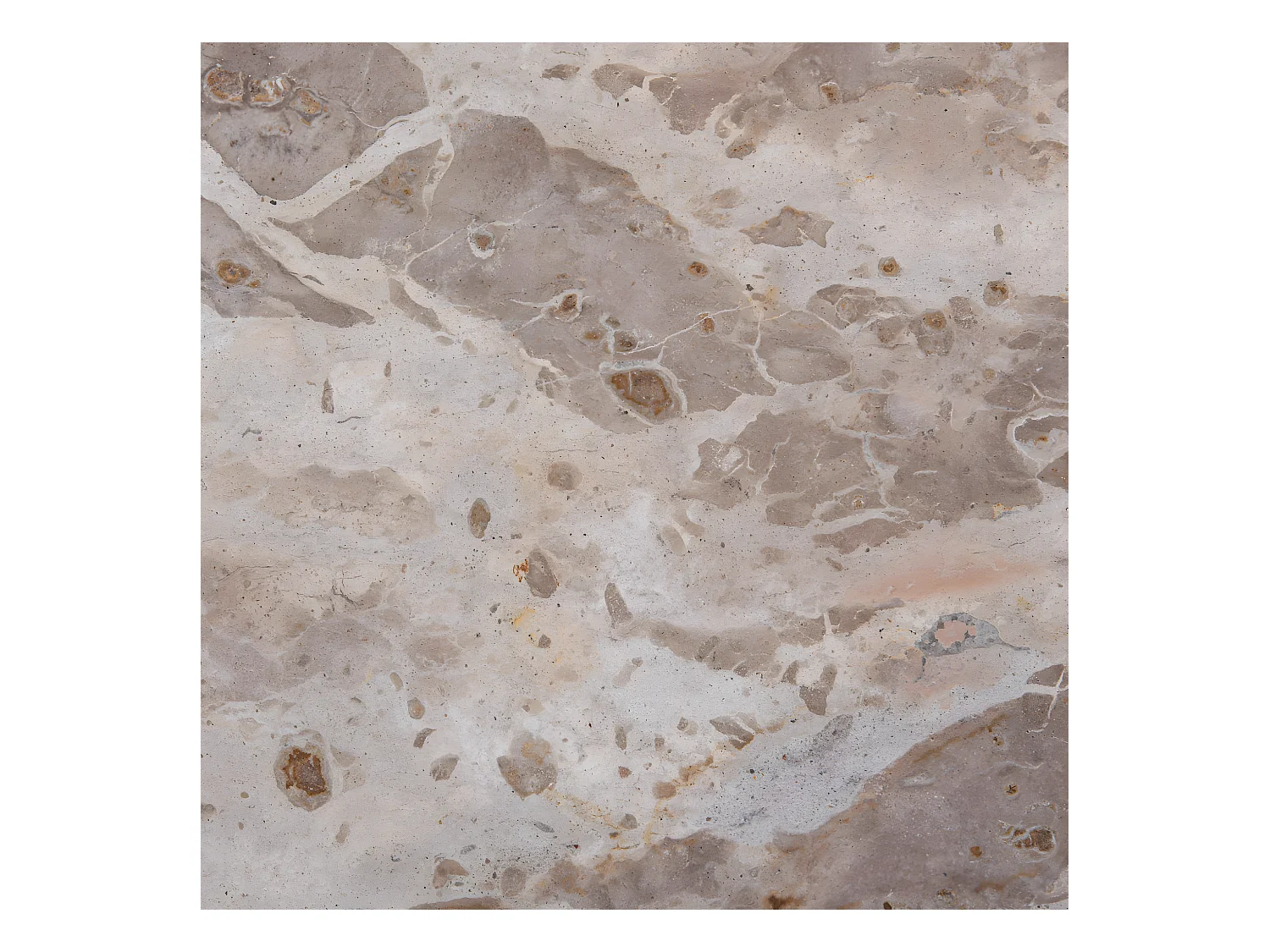 Force Wide - Table d’appoint en bois et marbre ø50cm - Brun