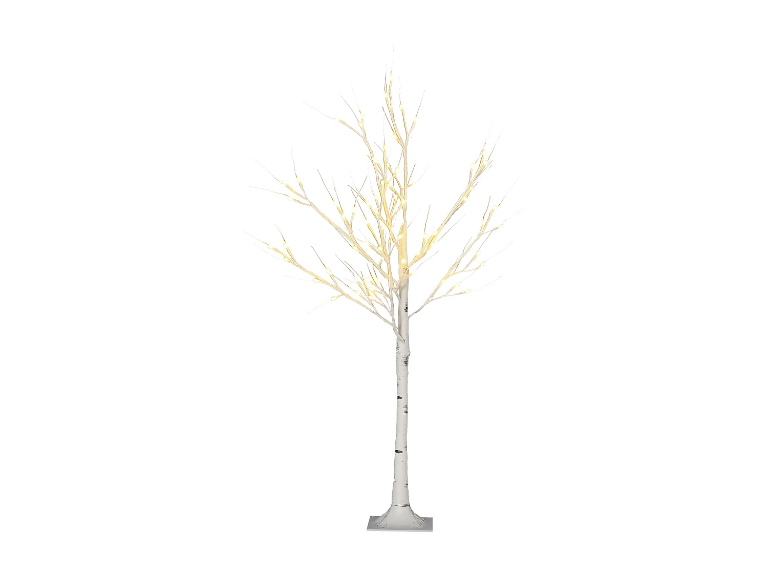 Arbre lumineux LED - décoration lumineuse de Noël - 72 LEDS - 1,2H m - métal PP blanc
