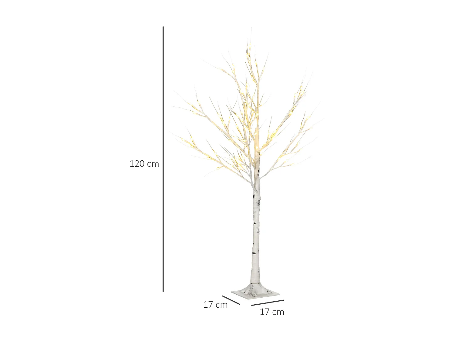 Arbre lumineux LED - décoration lumineuse de Noël - 72 LEDS - 1,2H m - métal PP blanc