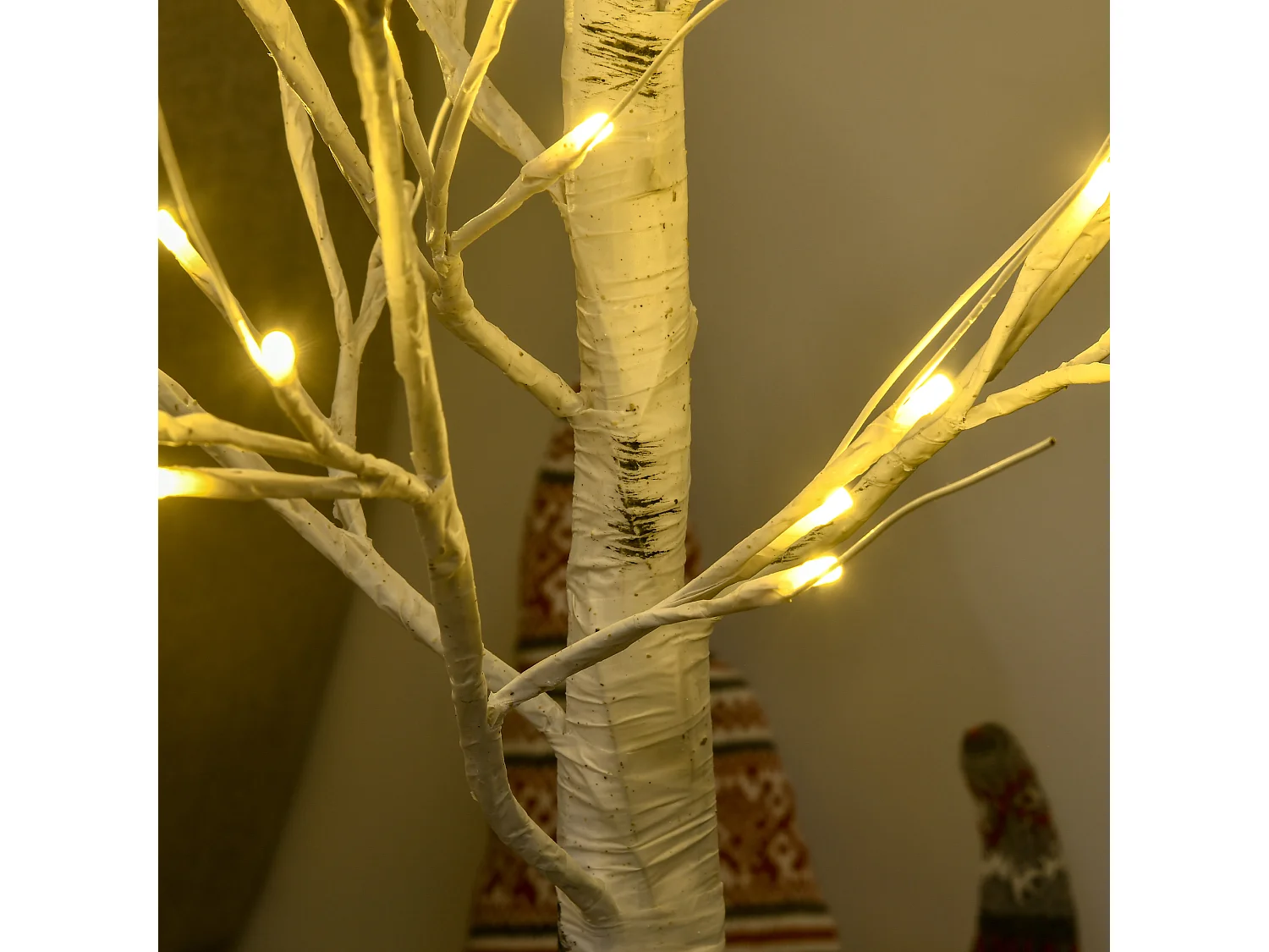 Arbre lumineux LED - décoration lumineuse de Noël - 72 LEDS - 1,2H m - métal PP blanc