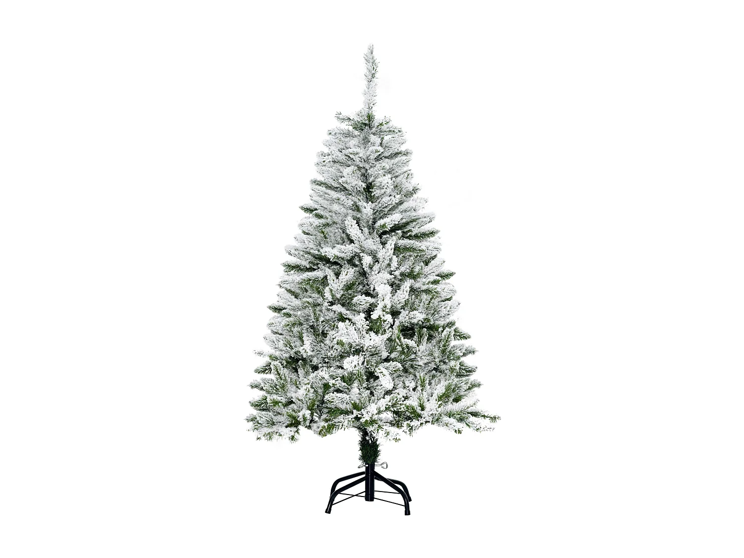 Sapin de Noël artificiel aspect enneigé Ø 70 x 120H cm 200 branches épines imitation Nordmann grand réalisme
