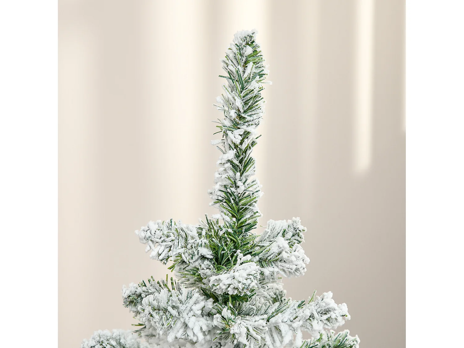 Sapin de Noël artificiel aspect enneigé Ø 70 x 120H cm 200 branches épines imitation Nordmann grand réalisme