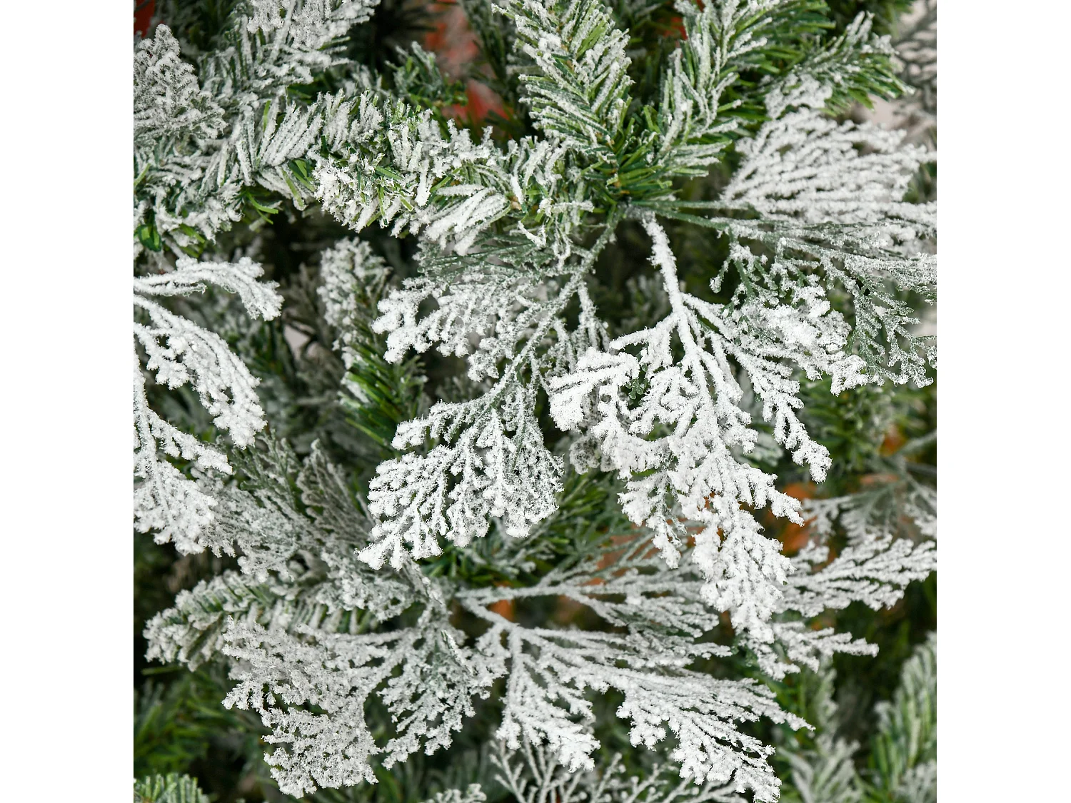 Sapin de Noël artificiel aspect enneigé Ø 80 x 225H cm pied support inclus 880 branches épines grand réalisme