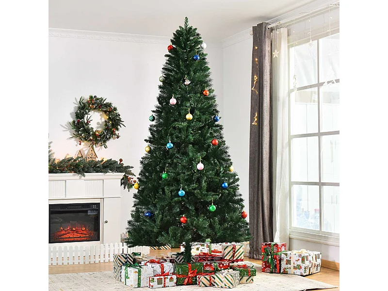 Sapin de Noël artificiel Ø 120 x 240H cm 1499 branches épines imitation Nordmann grand réalisme vert