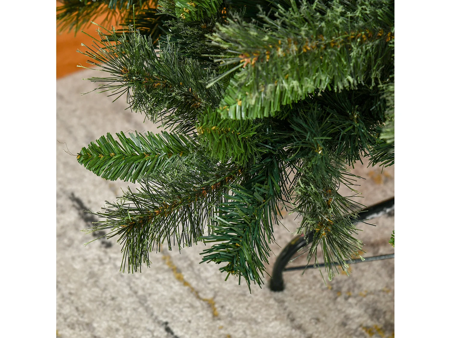 Sapin de Noël artificiel Ø 84 x 150H cm 665 branches épines imitation Nordmann grand réalisme vert