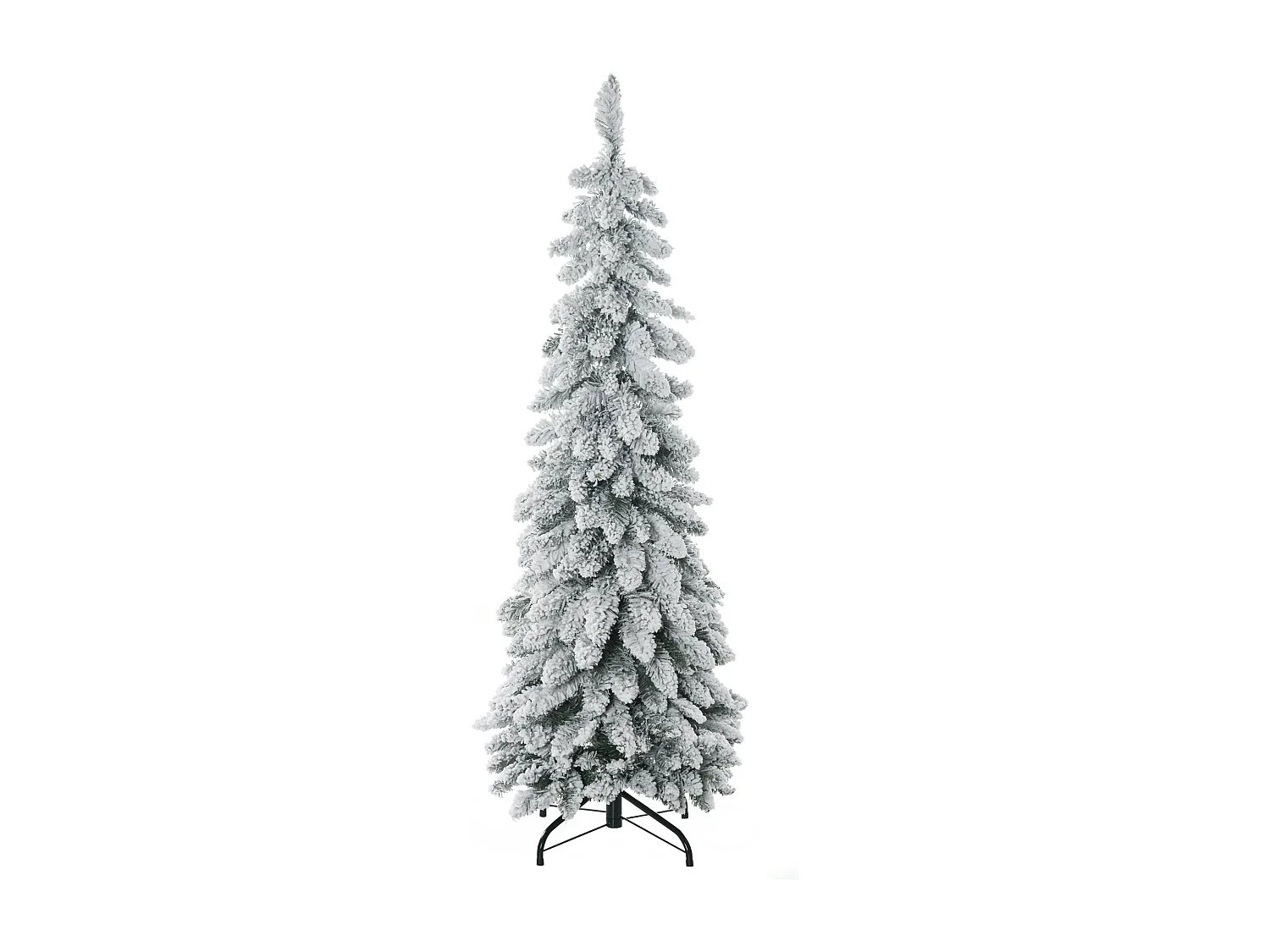 Arbre de Noël artificiel sapin de Noël avec support en acier 253 branches enneigées socle pliable hauteur 135 cm vert