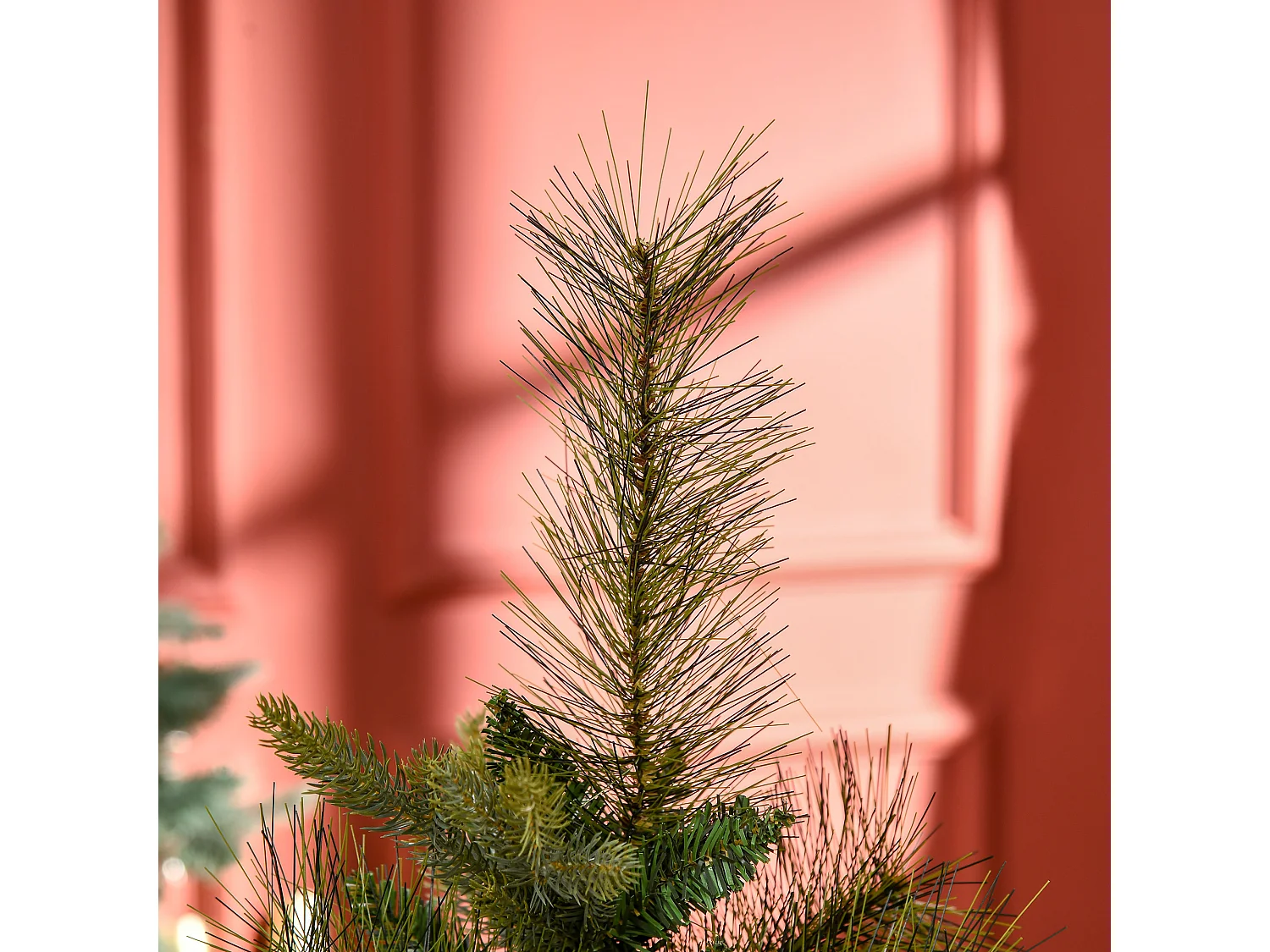 Sapin de Noël artificiel Ø 61 x 120H cm pied support inclus 260 branches épines grand réalisme vert