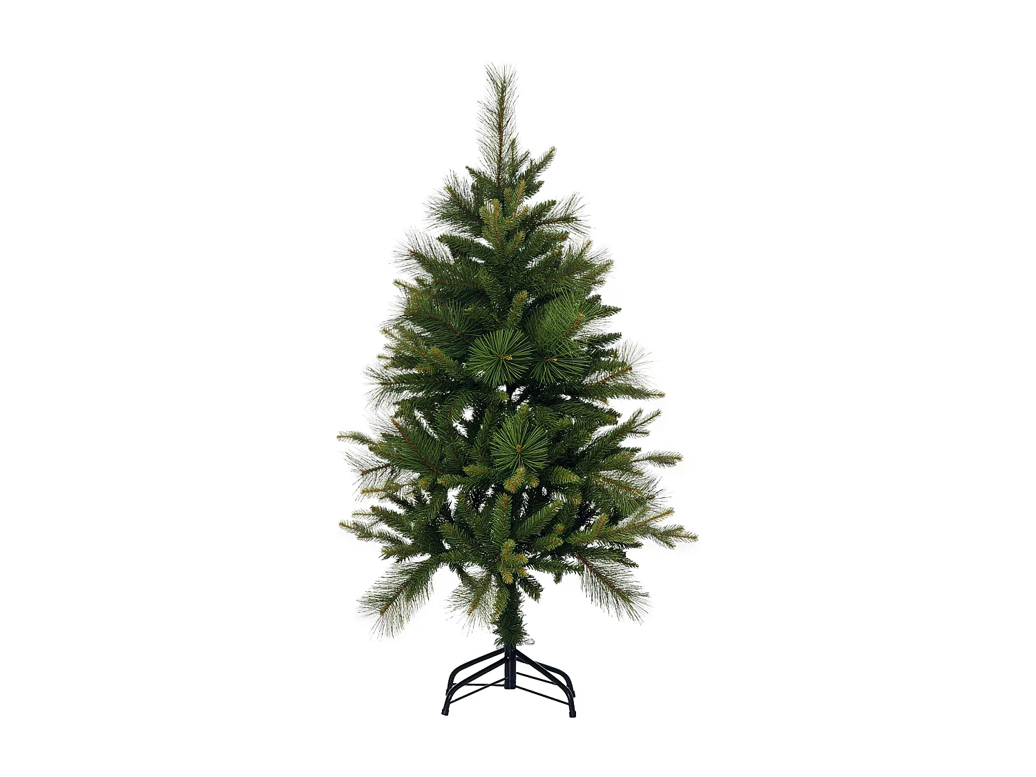 Sapin de Noël artificiel Ø 61 x 120H cm pied support inclus 260 branches épines grand réalisme vert