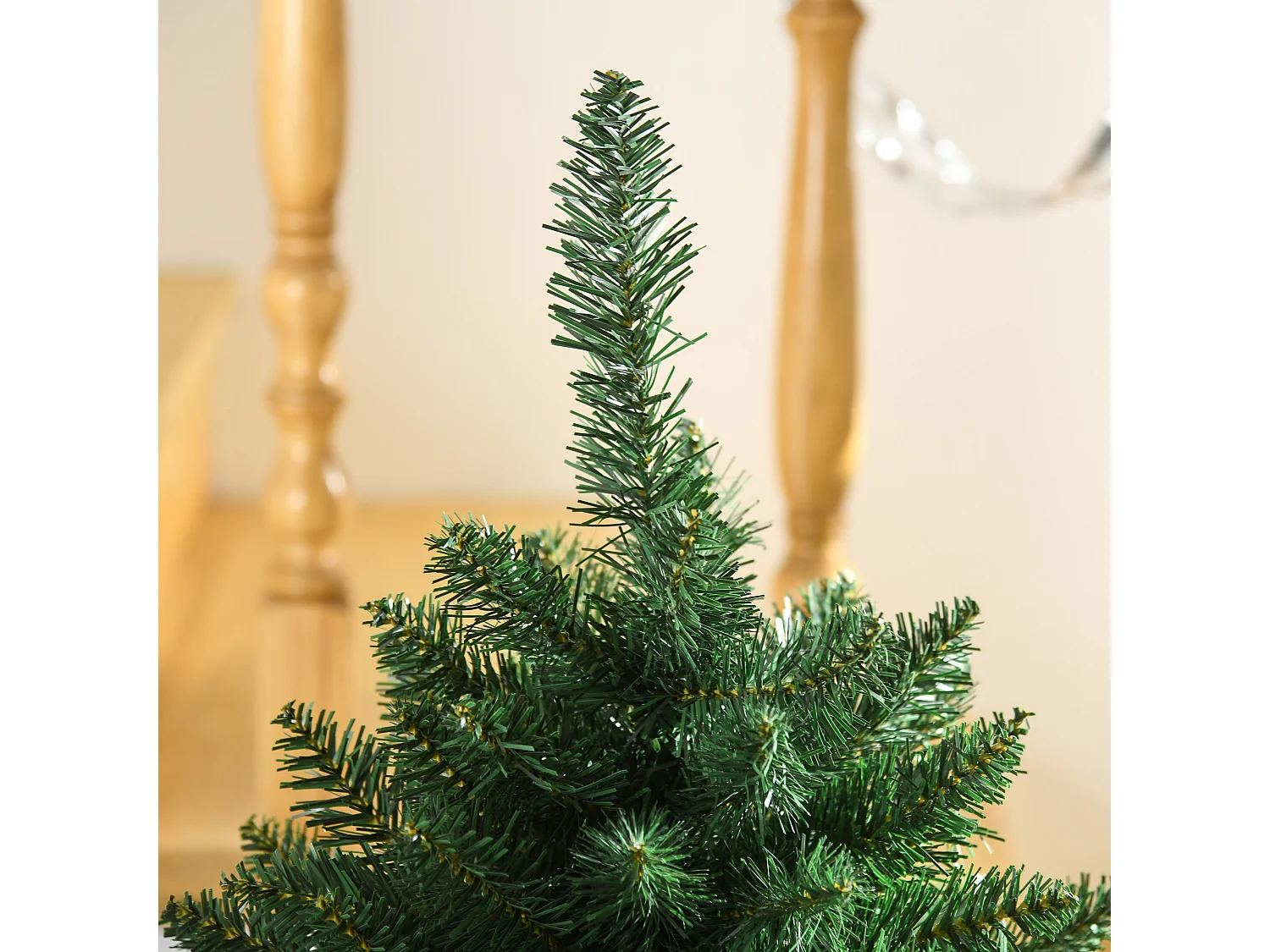 Sapin de Noël artificiel Ø 85 x 120H cm 305 branches épines imitation Nordmann grand réalisme vert