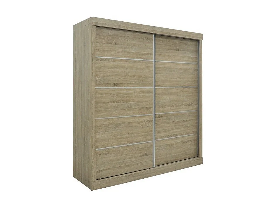 Guardaroba MILS, armadio con 2 porte scorrevoli in rovere sonoma, ideale per una camera dal design moderno.