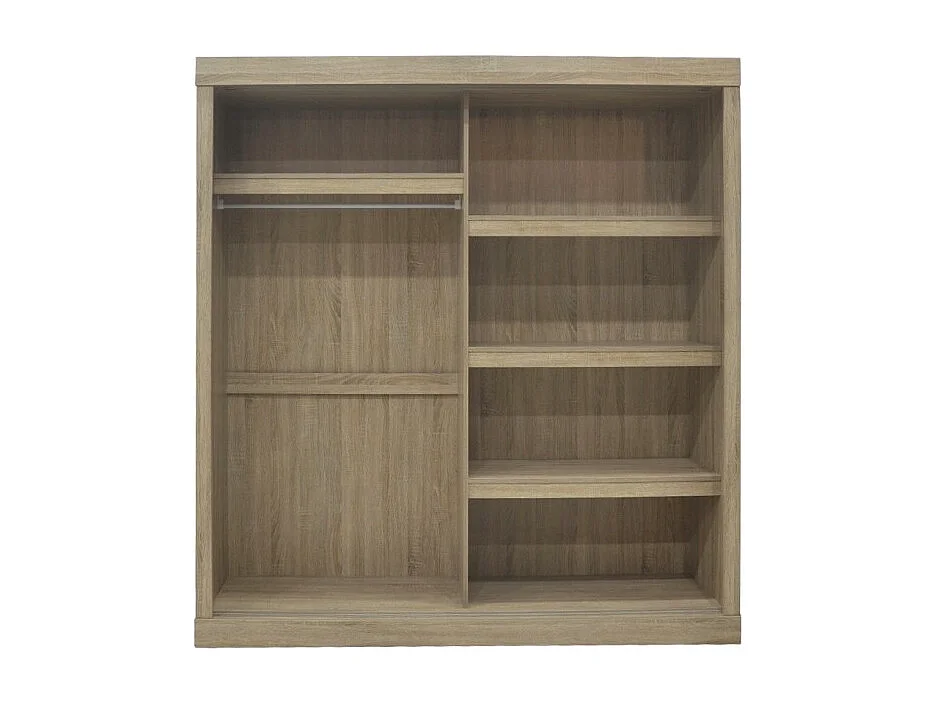 Guardaroba MILS, armadio con 2 porte scorrevoli in rovere sonoma, ideale per una camera dal design moderno.