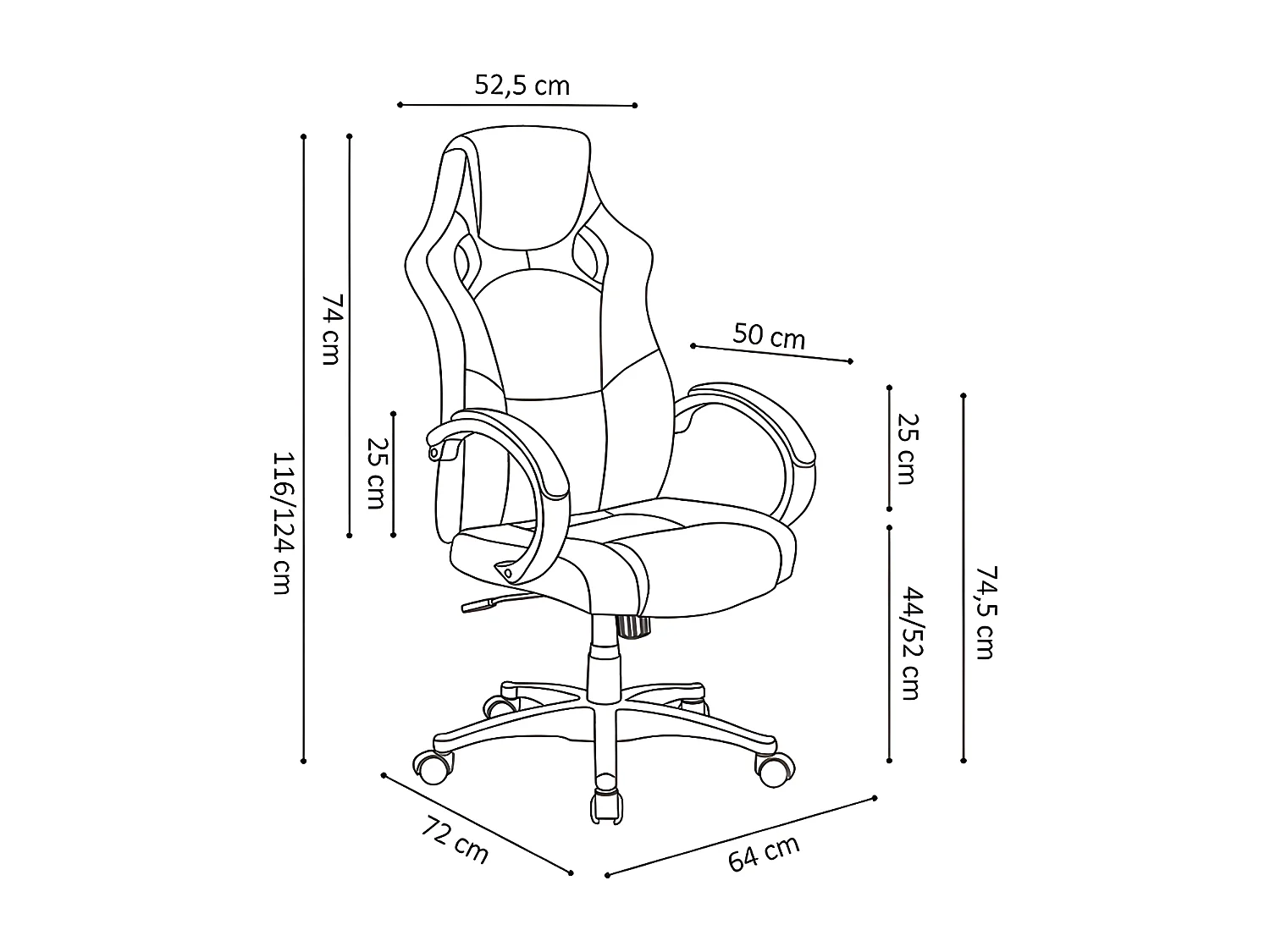 Chaise gaming JOSH Noir, idéal pour des parties de jeu qui dur!
