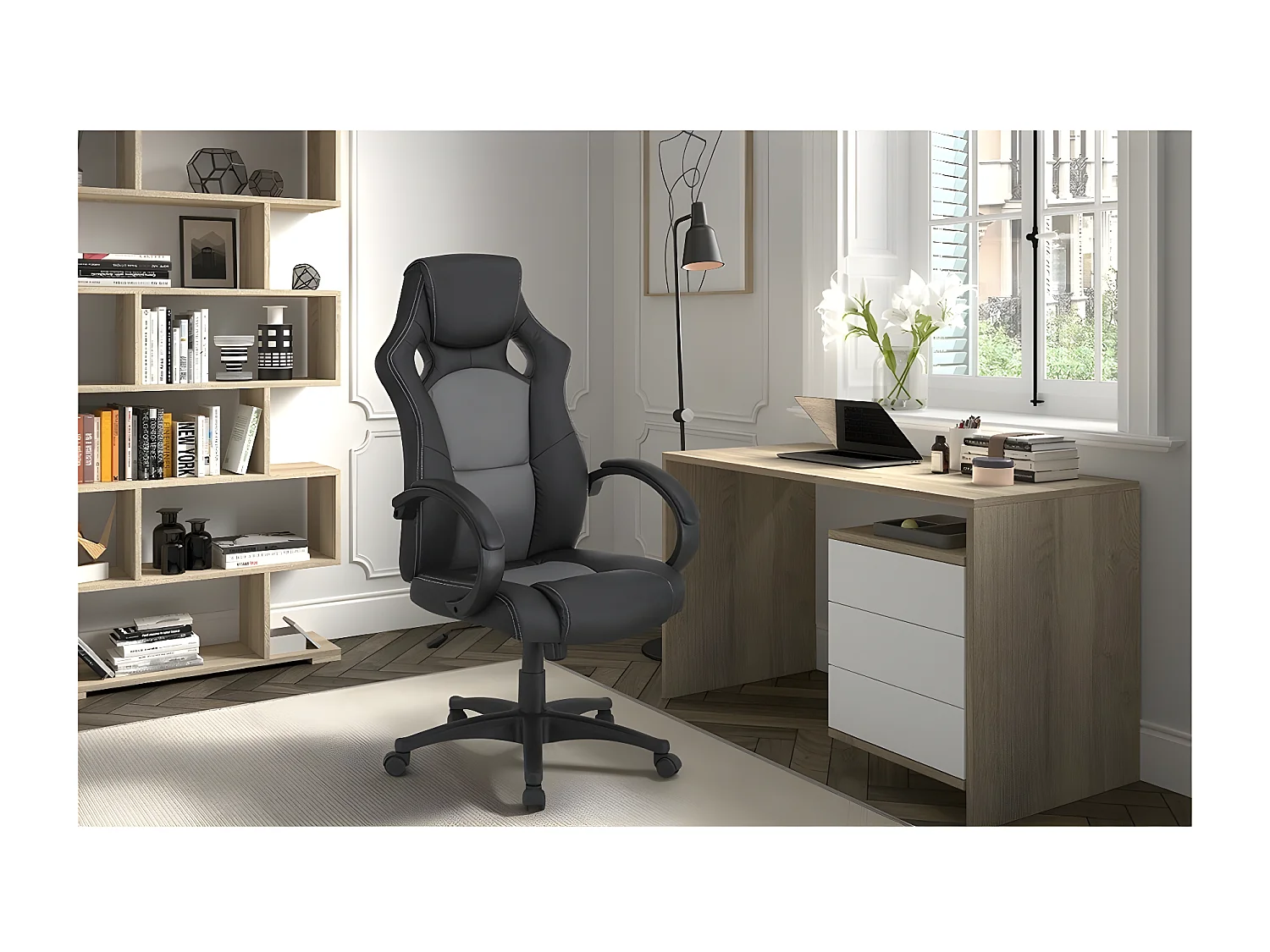 Chaise gaming JOSH Noir, idéal pour des parties de jeu qui dur!