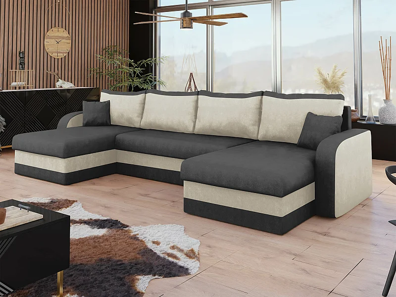 Sofá de canto Comfivo 233, Cinzento, Funcionalidade de dormir