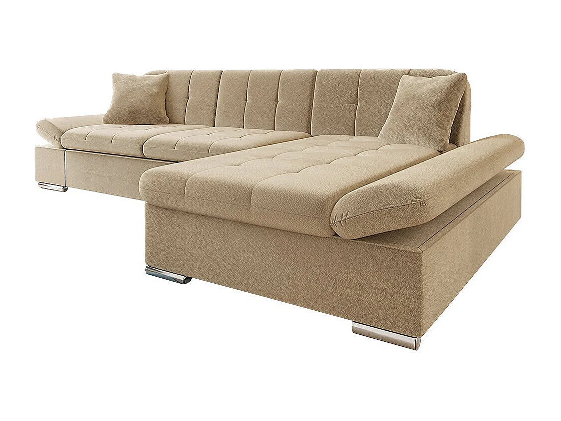 Sofá rinconero Comfivo 219, De color marrón claro, 278x161x76cm