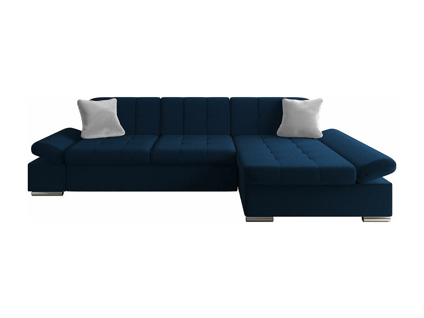 Sofá rinconero Comfivo Sanitas I, Azul, Función de descanso, Almacenaje, 278x161x76cm