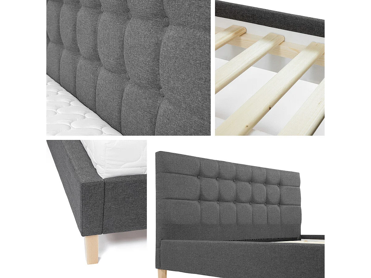 Cama ComfiDream 109, Doble, Púrpura, 160x200, Tapiz, Somieres, 167x215x100cm