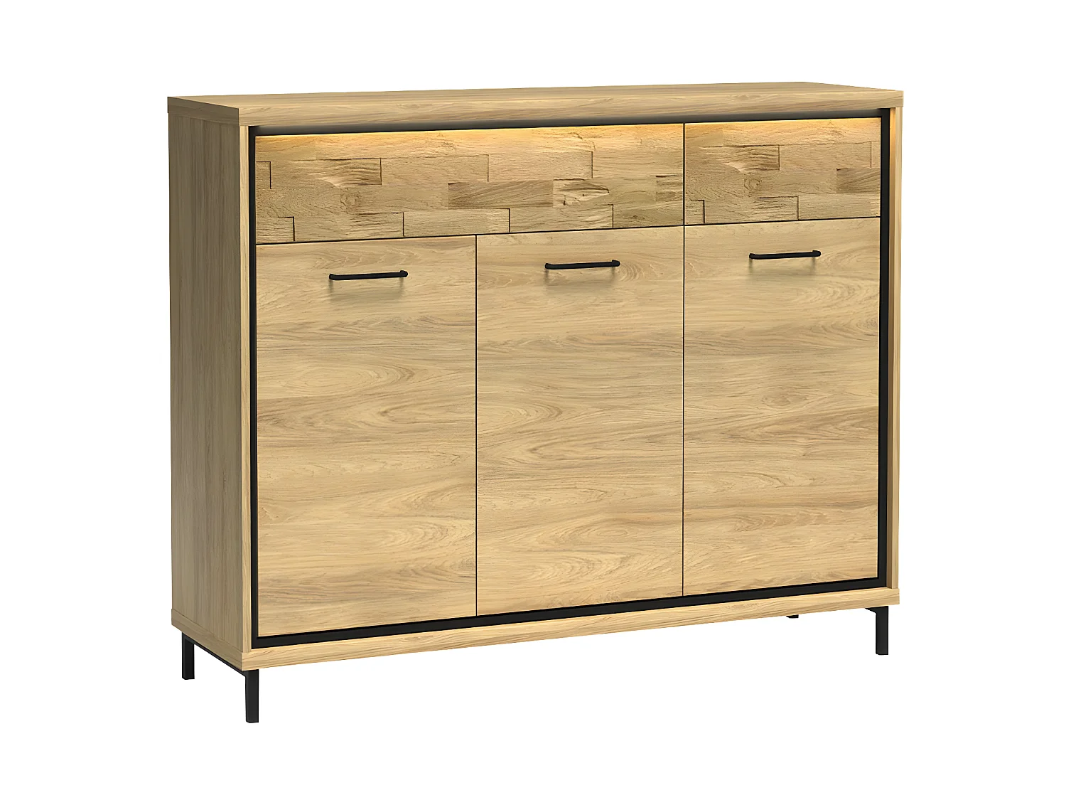 Commode Etrmoni 104, Avec tiroirs et portes, Nombre de tiroirs: 2, 101x135x41cm