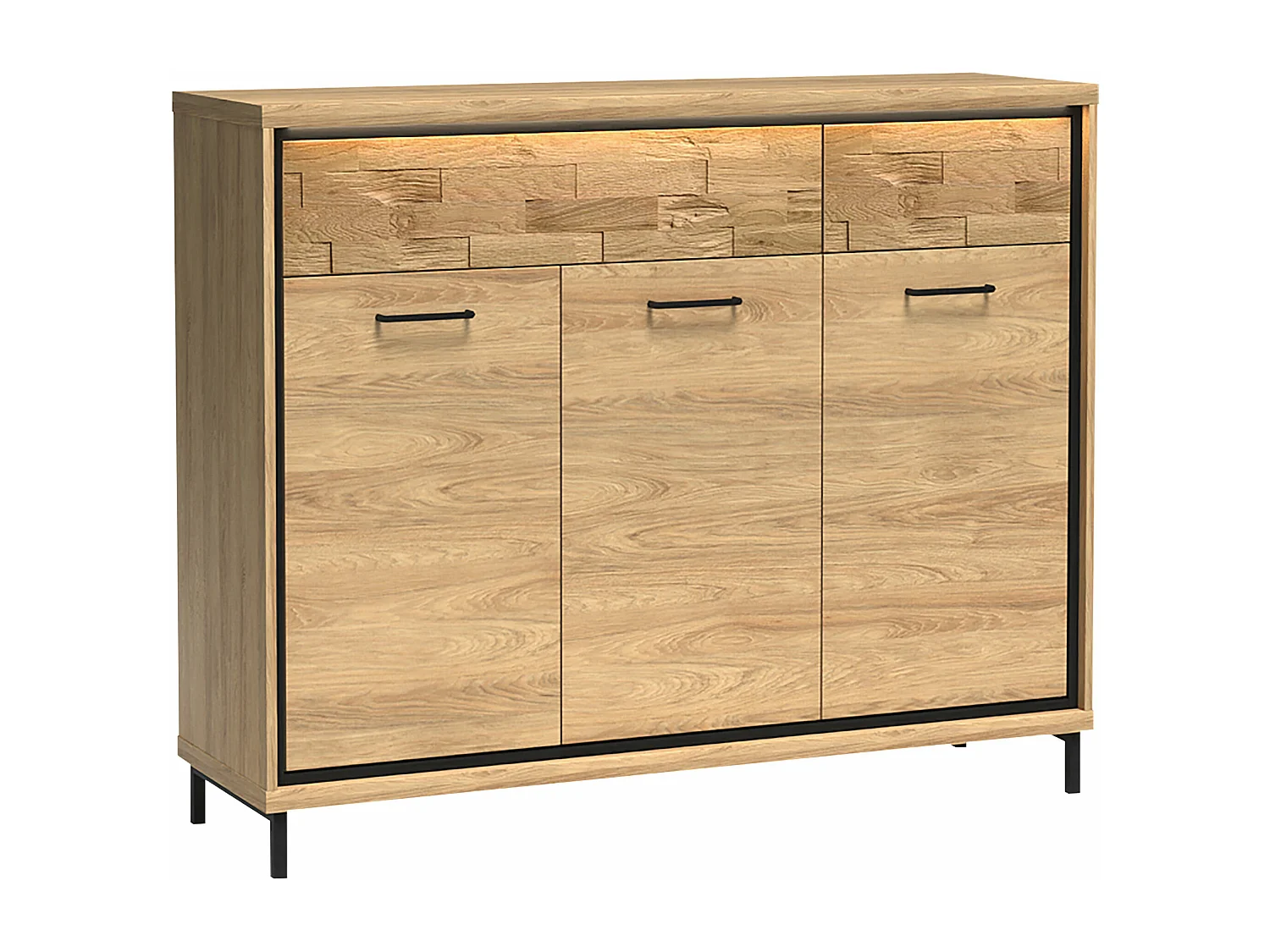 Cómoda Etrmoni 104, Con cajones y puertas, Número de cajones: 2, 101x135x41cm