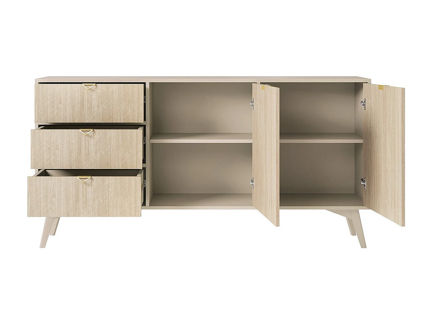 Aparador AMBIHOME CHO - Bege, C158xP38xA80cm