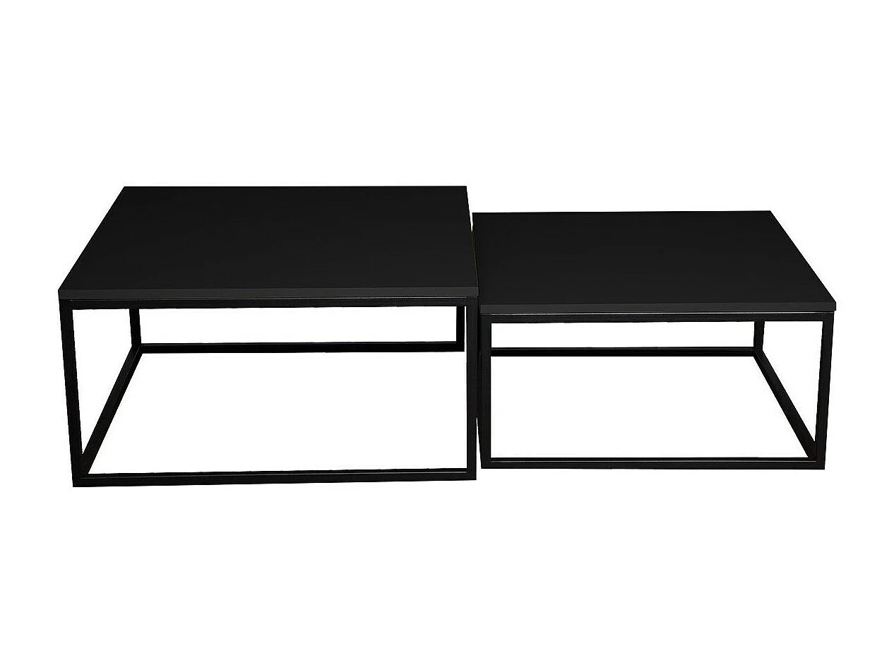 Ensemble tables basses Oswego 101, Noir, 39x76x76cm, Stratifié, Angulaire