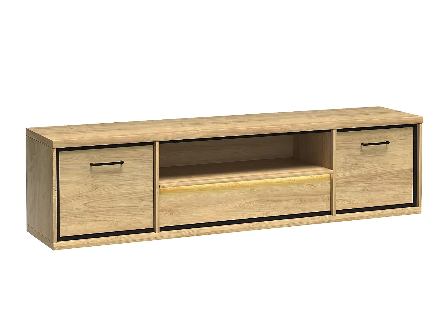 Mueble TV Stanton F112, Luminoso madera, Número de puertas: 2.00, Número de cajones: 1.00