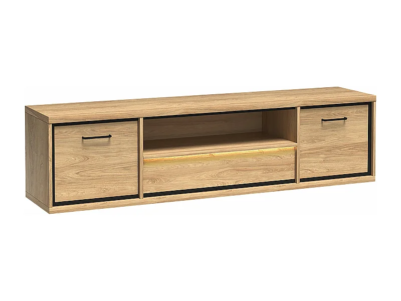 Meuble TV Etrmoni 111, Clair bois, Le nombre de portes: 2, Nombre de tiroirs: 1, 181x48cm