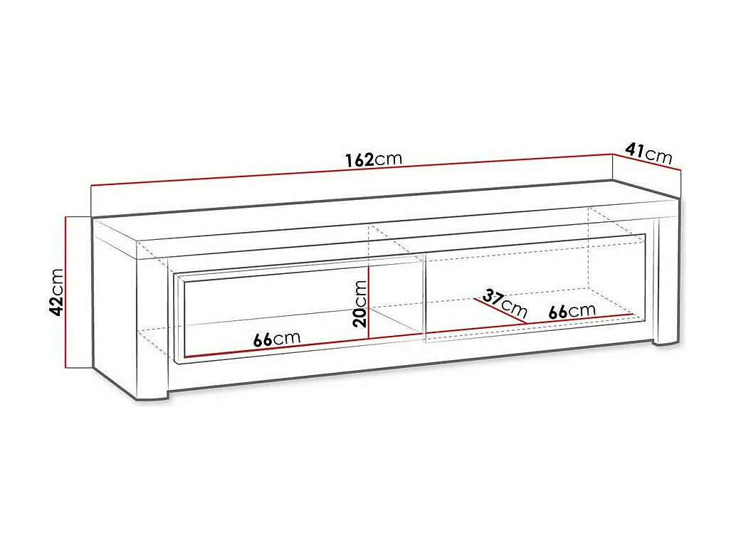 Mesa para TV Stanton G108, Número de gavetas: 1, 162x42x41cm