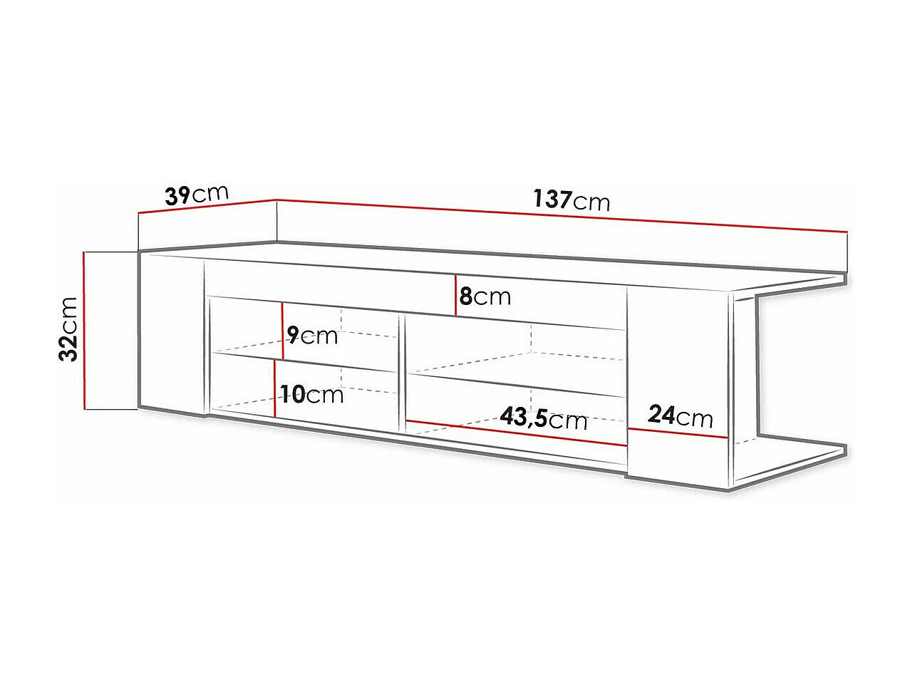 Mueble TV Nashville 113, 137x32x39cm
