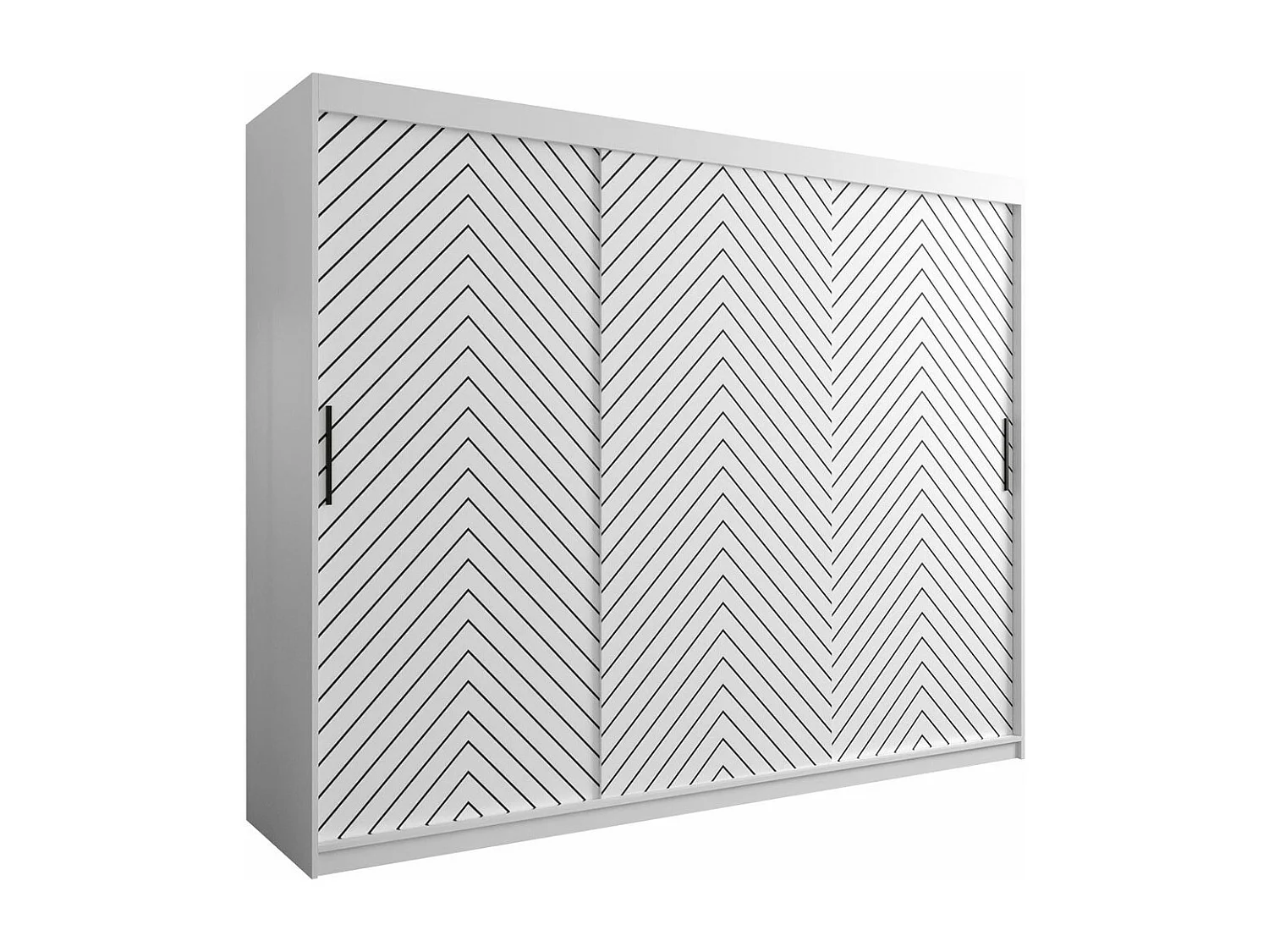 Armario Hartford 316, Blanco|Negro, 200x250x62cm, Puertas de armario: Correderas