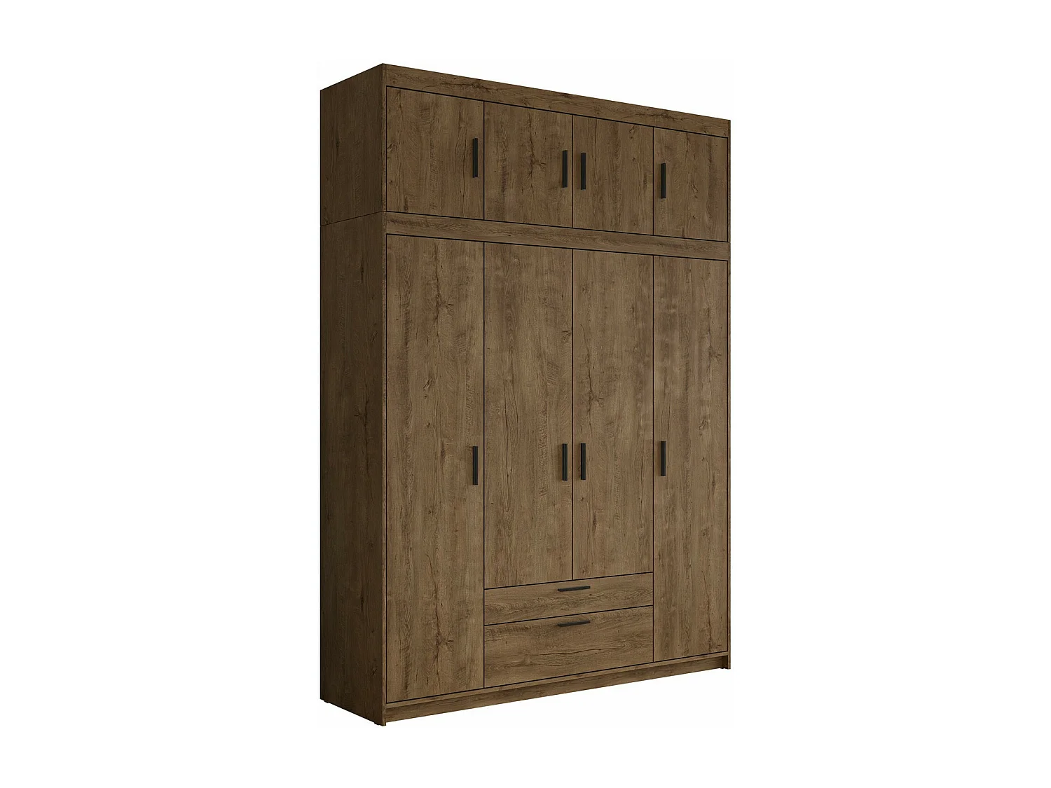 Armoire Novduni 106, Chêne de Lefkas, 246x176x53cm, Portes d'armoire: Avec des charnières