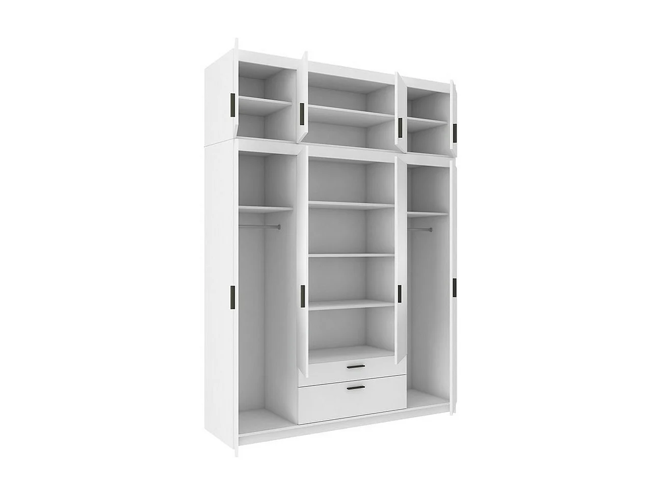 Armoire Novduni 106, Chêne de Lefkas, 246x176x53cm, Portes d'armoire: Avec des charnières