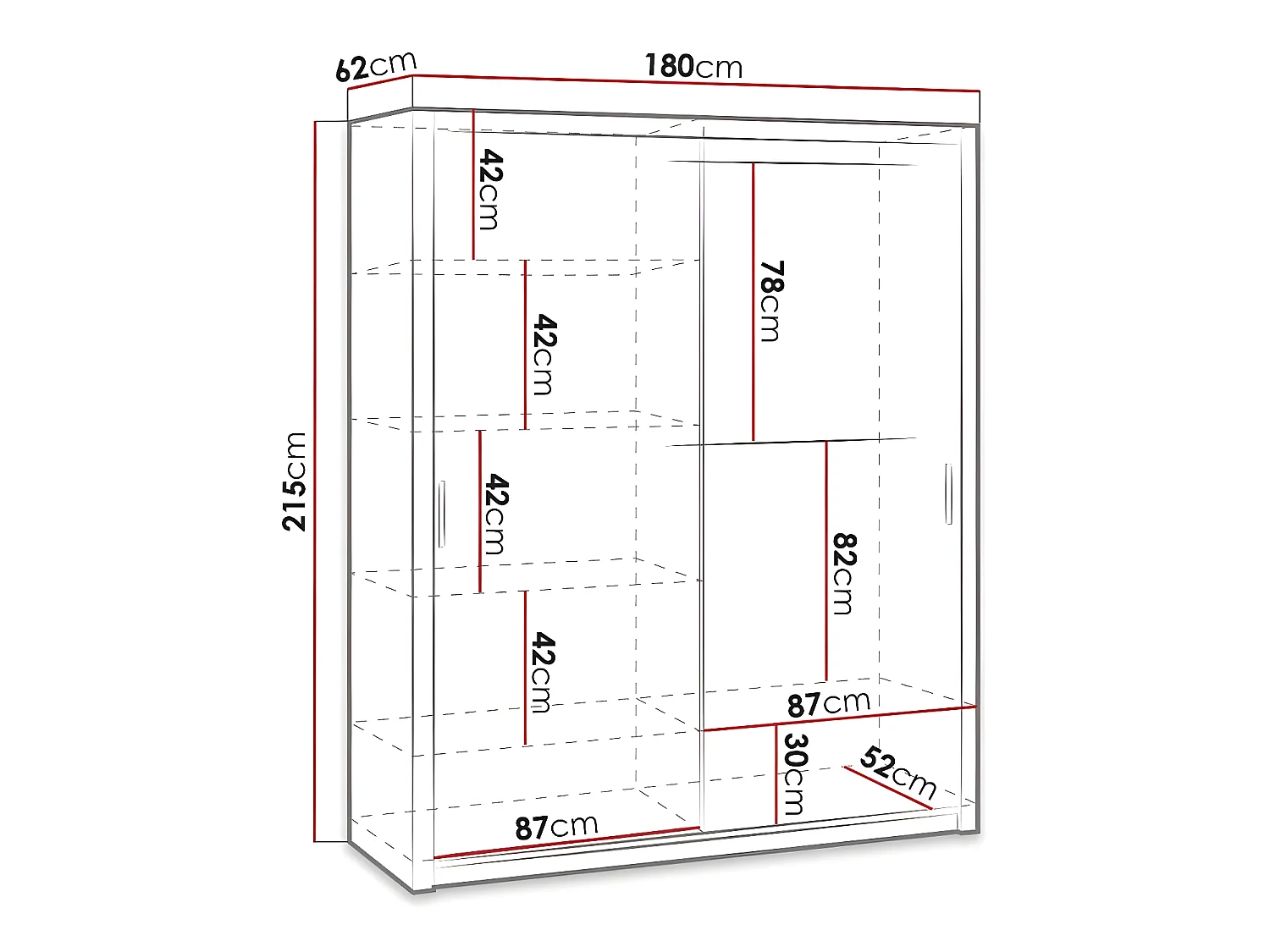 Armario Catromi 120, Roble Artisan, 215x180x62cm, Puertas de armario: Correderas
