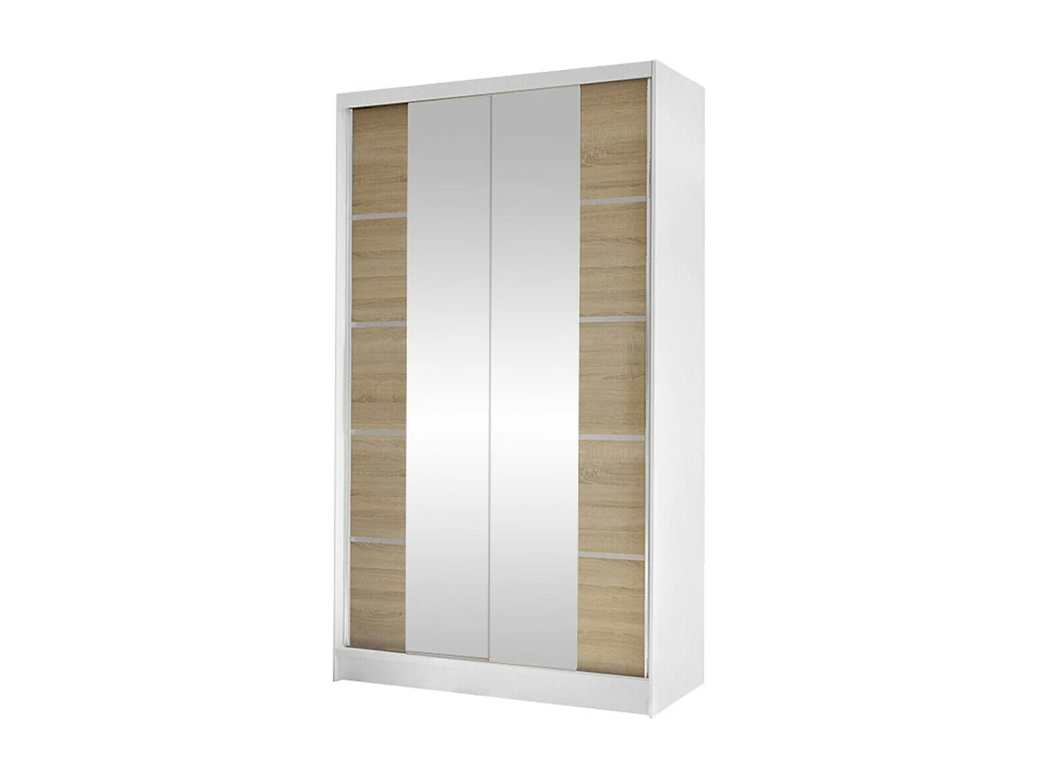 Armoire Closico 168, Sonoma chêne|Blanc, 200x100x58cm, Portes d'armoire: Coulissantes