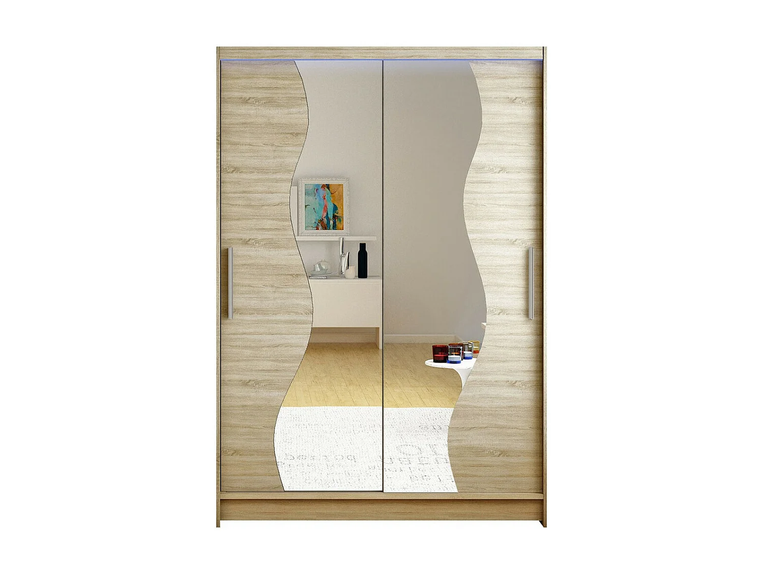 Armoire Closico 139, Sonoma chêne, 200x120x58cm, Portes d'armoire: Coulissantes